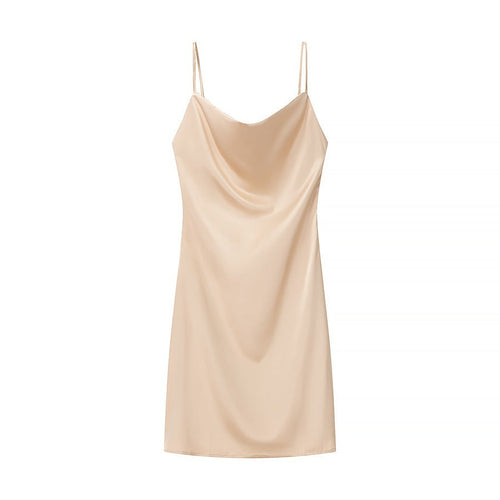 Kvinnors Bärarklänning Vattenfallshalsring Flödande Tyg 0