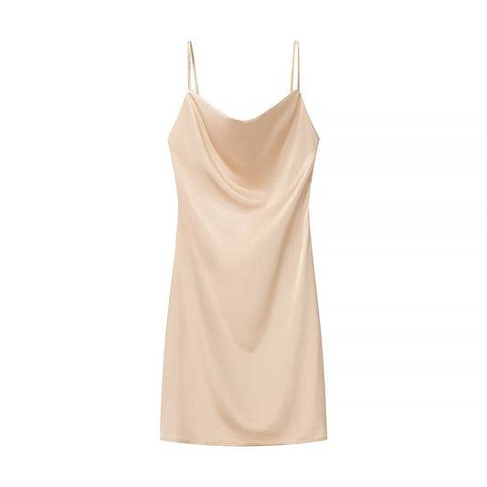 Kvinnors Bärarklänning Vattenfallshalsring Flödande Tyg 0