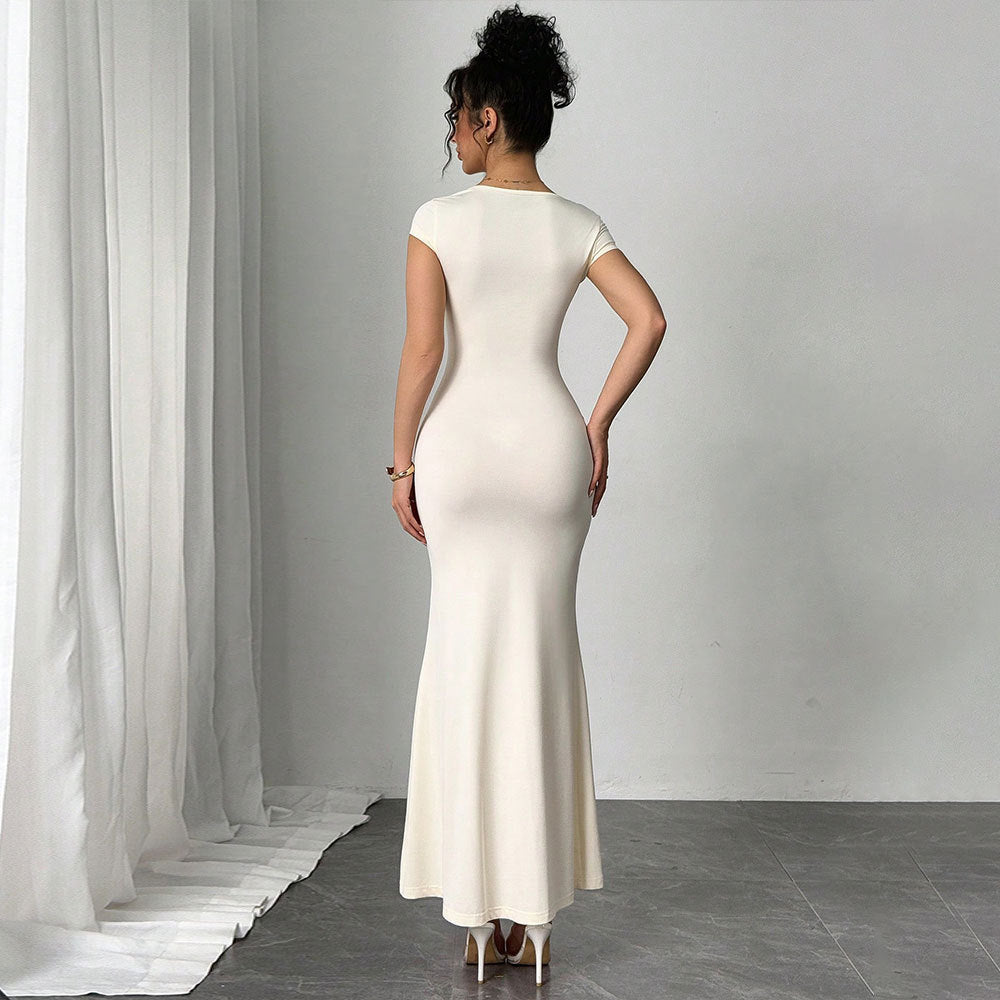 Kvinnors Bodycon Klänning Slim Fit Polyester Elastan 2