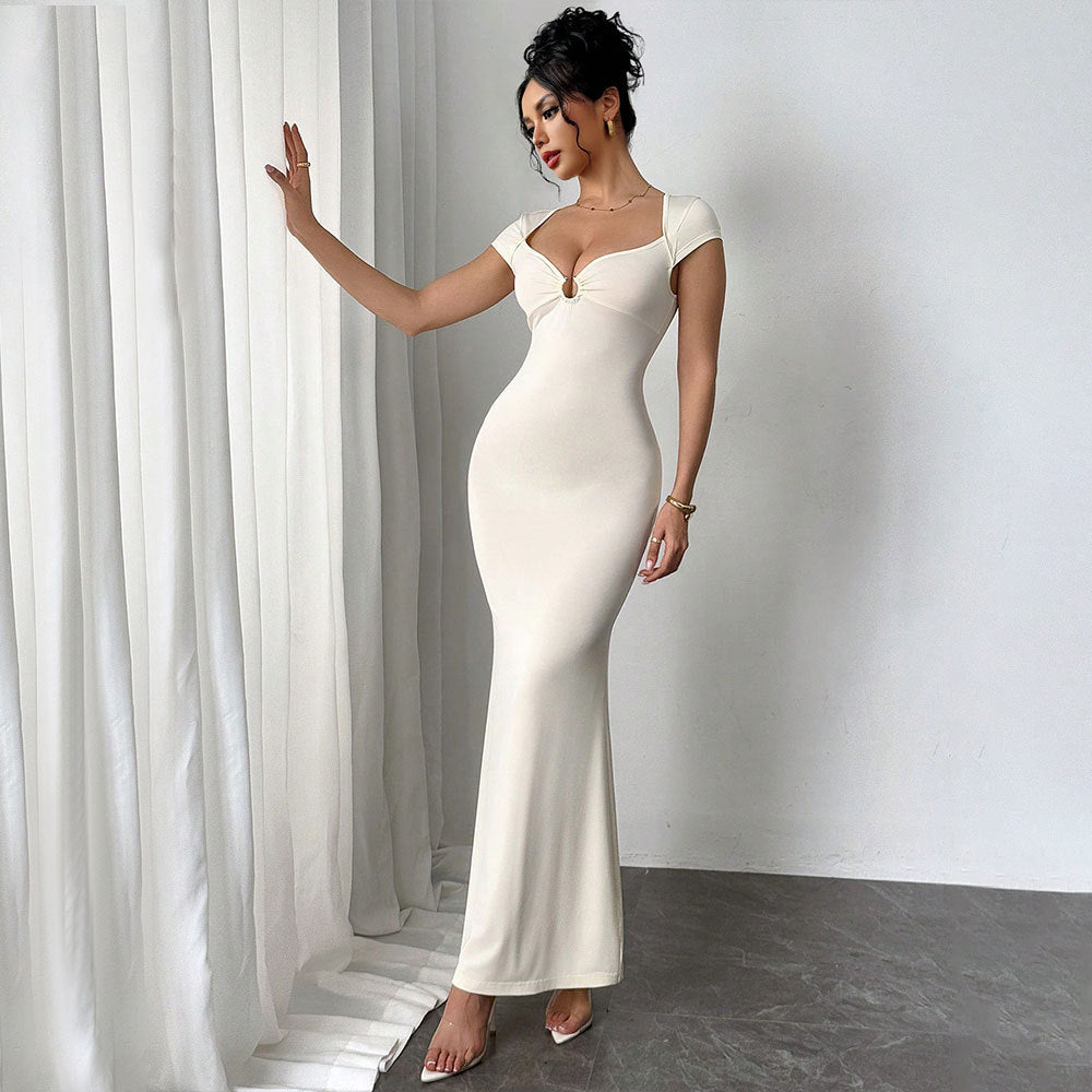Kvinnors Bodycon Klänning Slim Fit Polyester Elastan 4