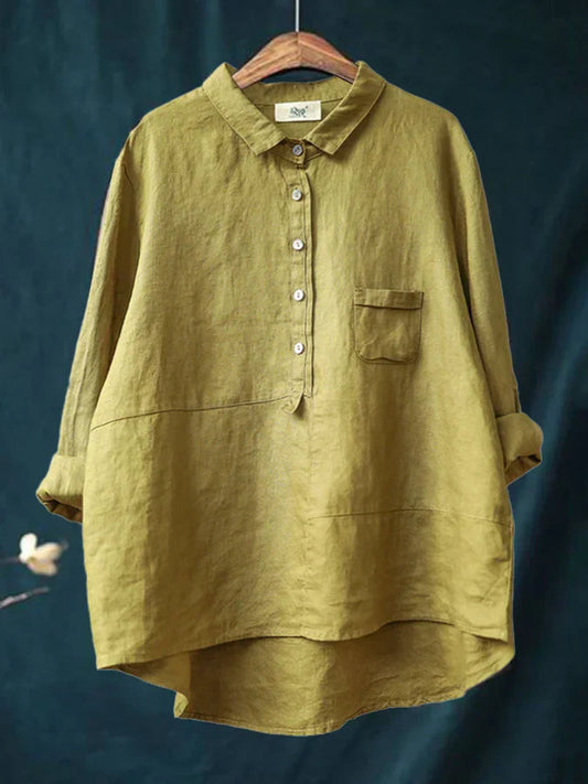 Kvinnors Långärmad Skjorta Elegant Mjukt Material 0