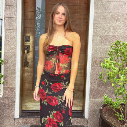 Kvinnors Omslagsklänning Blommig Spets Lätt Material 0