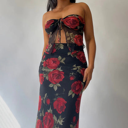 Kvinnors Omslagsklänning Blommig Spets Lätt Material 3