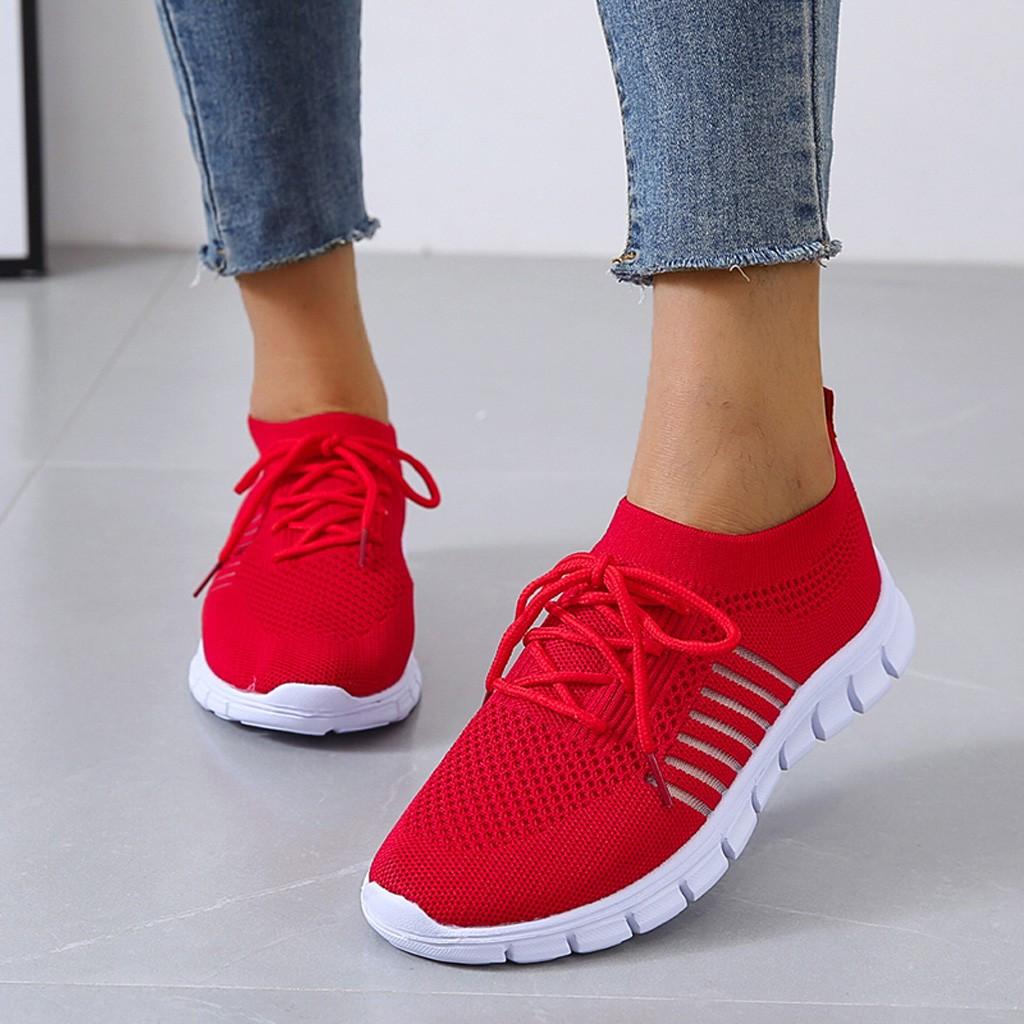 Kvinnors Sneakers Slip-On Ortopediska Andningsbart Tyg 6