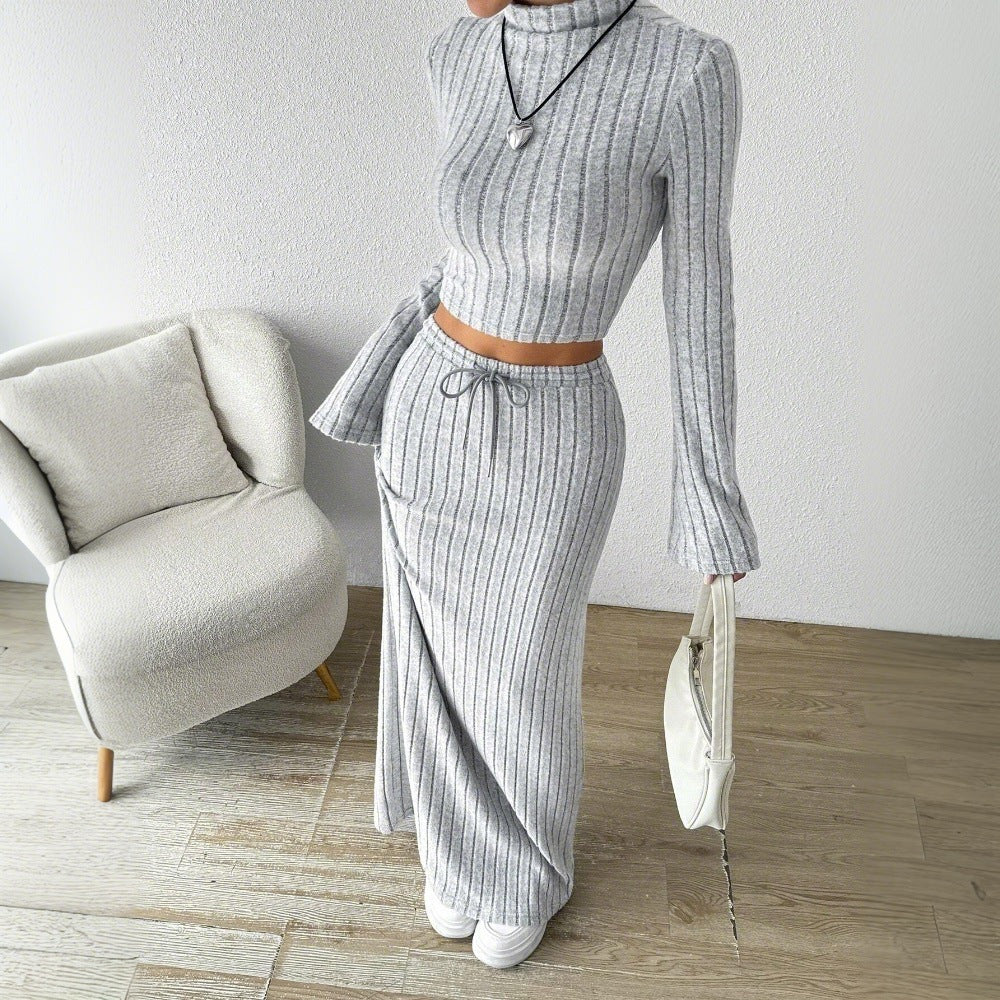 Kvinnors Två-deluppsättning Minimalistisk Pendelstickning Polyester 2
