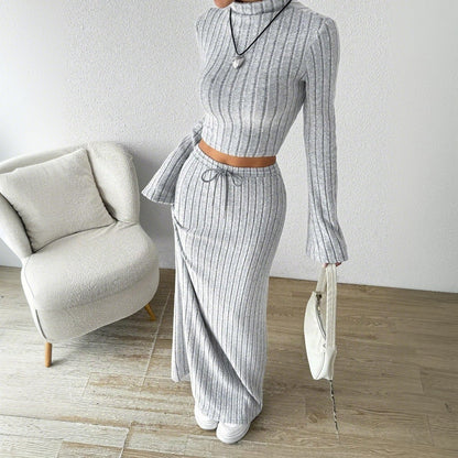 Kvinnors Två-deluppsättning Minimalistisk Pendelstickning Polyester 2
