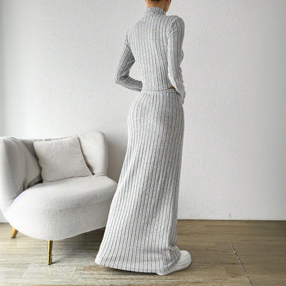Kvinnors Två-deluppsättning Minimalistisk Pendelstickning Polyester 3