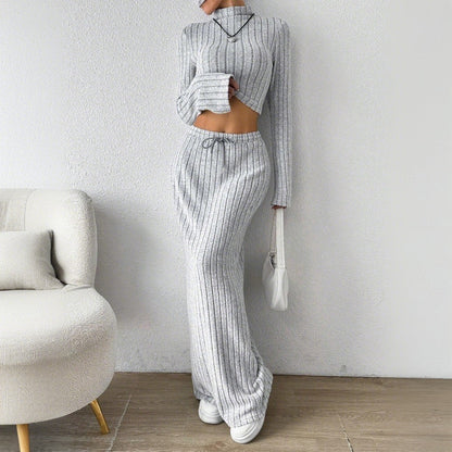 Kvinnors Två-deluppsättning Minimalistisk Pendelstickning Polyester 4