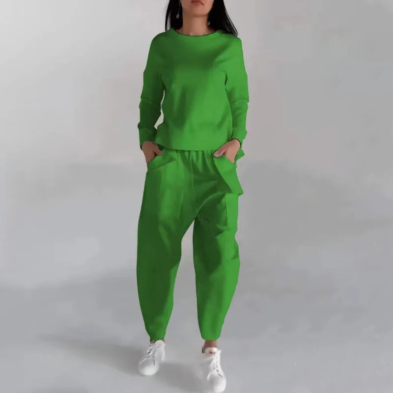Kvinnors Tvådelad Träningsdräkt Hoodie Mjuk Material Slim Fit Joggingbyxor 6
