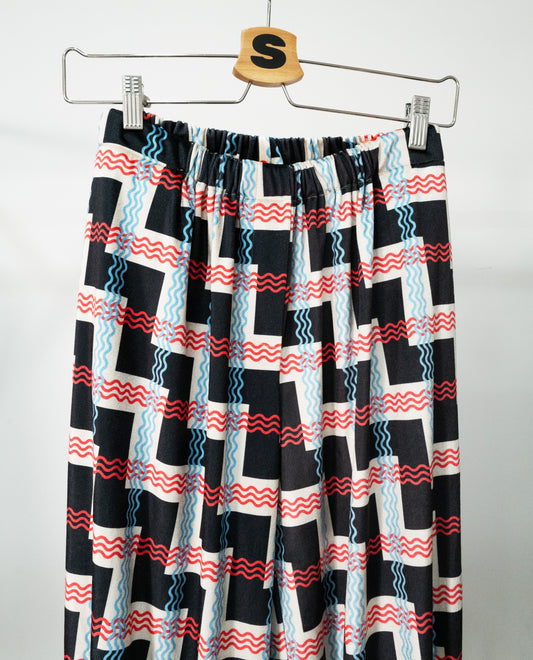 Dam Mjukisbyxor i Sammet med Elastisk Midja och Rufflar-1