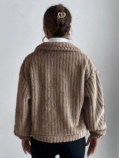 Damjacka Tjock Plysch Modern Design för Kalla Dagar-4