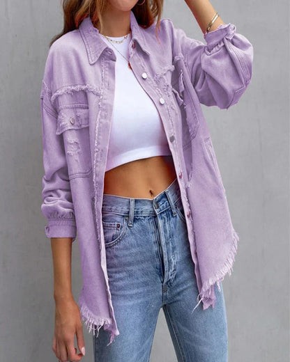 Dam Jeansjacka Avslappnad Hållbar Denim 5