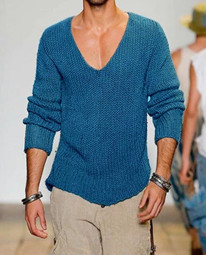 Dam Tröja V-ringad Elegant Passform Mjuk Fiberblandning-1