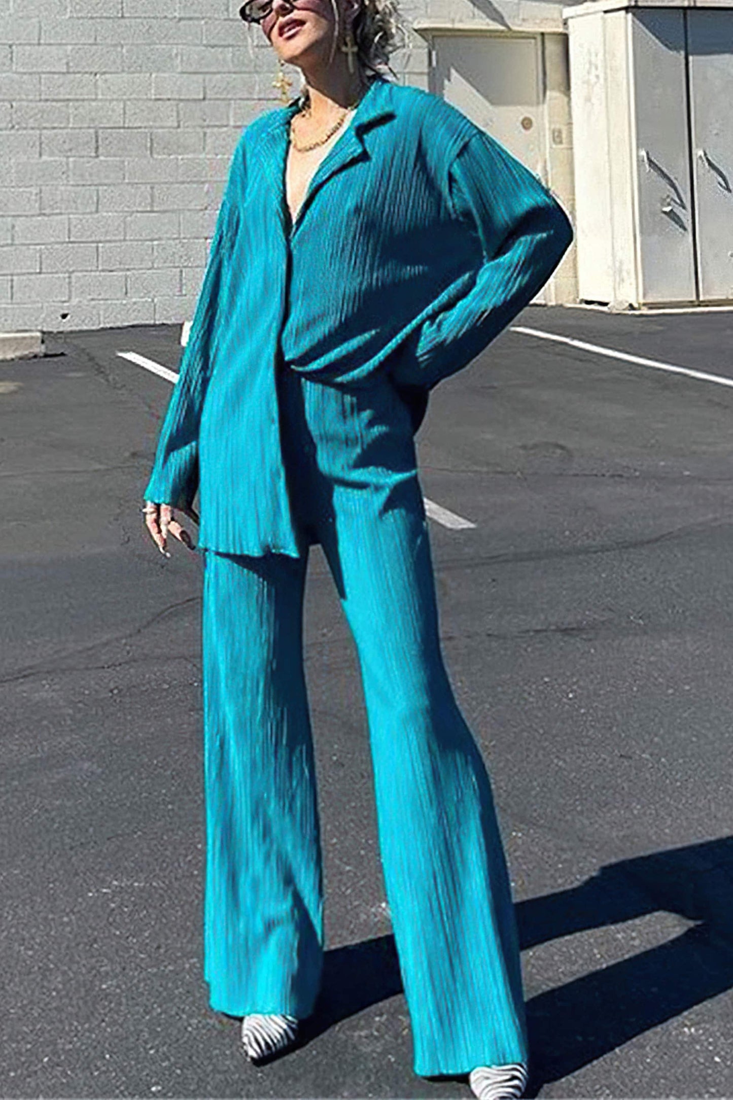 Dam Fritidsdräkt Slim Fit Hålmönster Andningsbar Vävmaterial 11