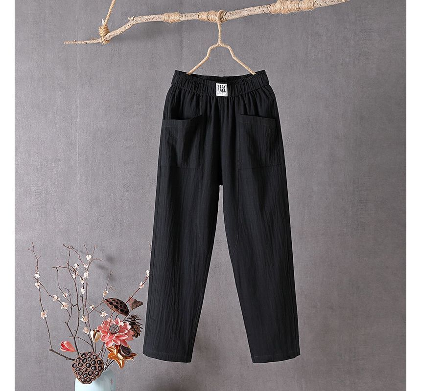 Herrbyxor Linnebyxa Herr Lätt Passform Bomull och Linne 5