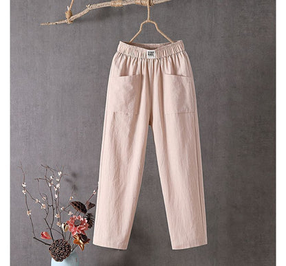 Herrbyxor Linnebyxa Herr Lätt Passform Bomull och Linne 12