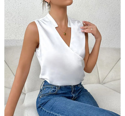 Ärmlös Topp Dam Klassisk Stil Lätt Polyester-3