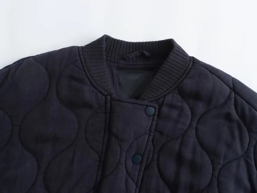 Dam Bomullsjacka Rund Hals Vintage Stil 6