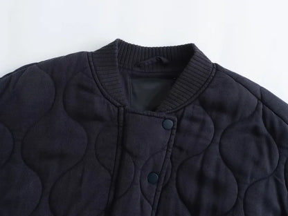 Dam Bomullsjacka Rund Hals Vintage Stil 6