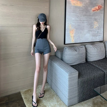 Dam Stretchshorts Elegant Passform Stretchigt Tyg-1