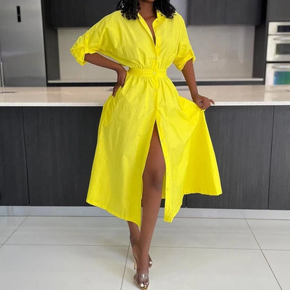 Dam Lös Sommarklänning med Slits i 100% Bomull 2