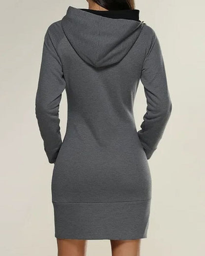 Lång Hoodie Dam Avslappnad Mjuk Material 2