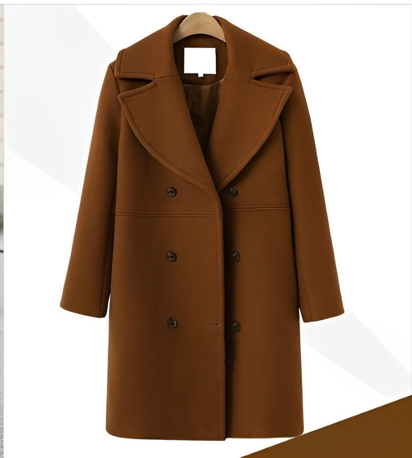 Lång Vinterjacka Dam Ull Elegant Design för Kalla Dagar 3