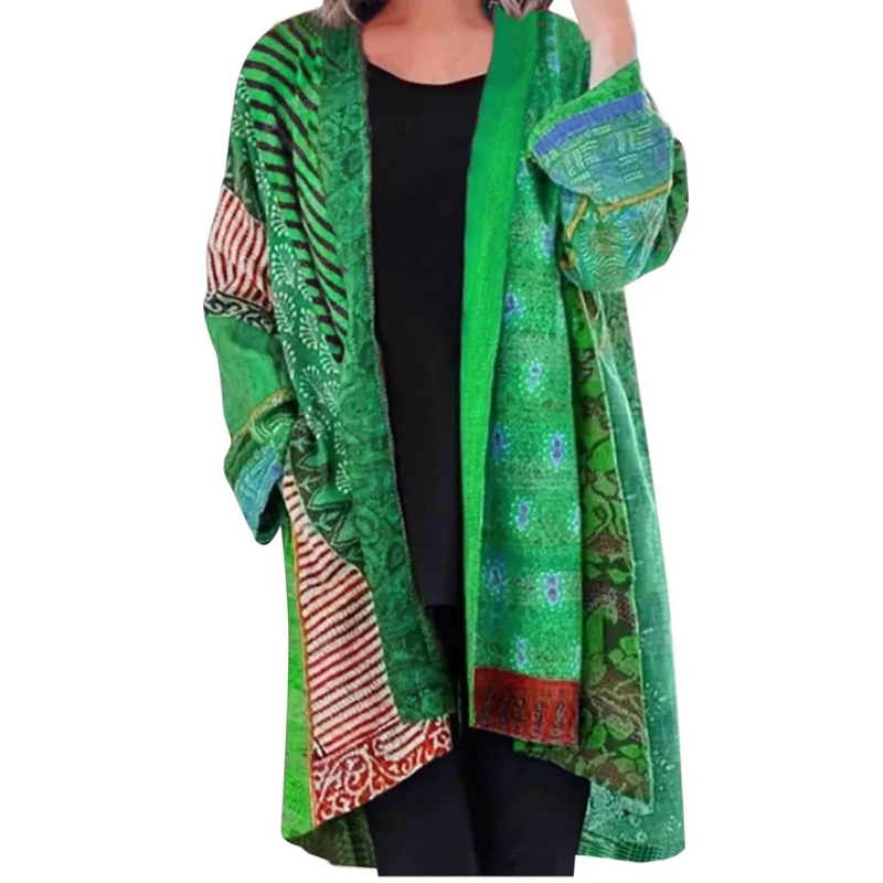 Dam Oversized Kofta Öppen Front Bomull-4