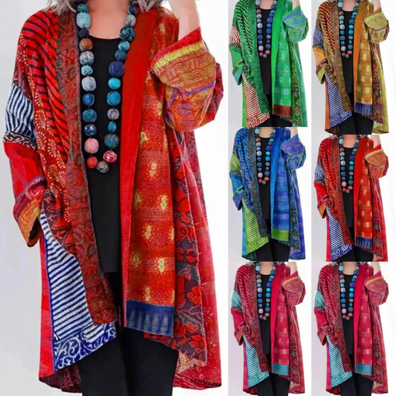 Dam Oversized Kofta Öppen Front Bomull-3