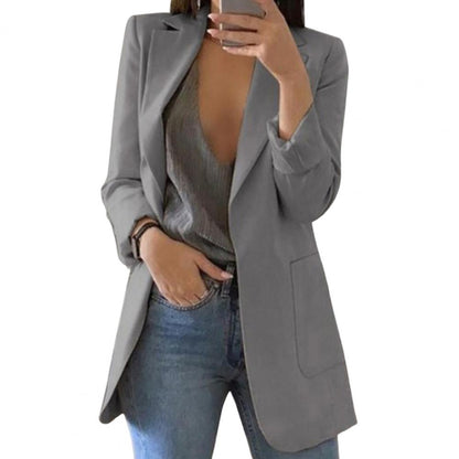 Kvinnors Lång Blazer Skräddarsydd Lyxig Ull-2