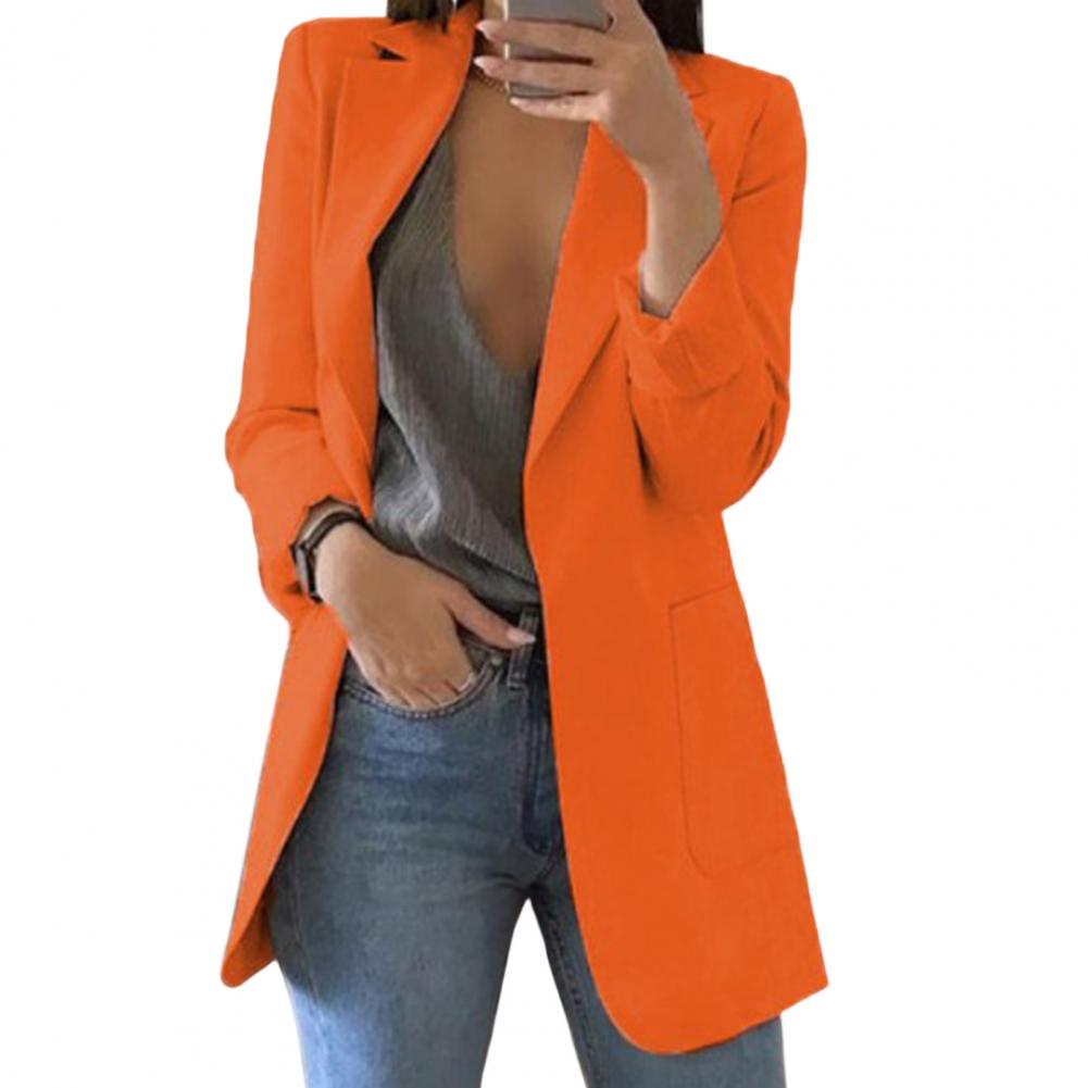 Kvinnors Lång Blazer Skräddarsydd Lyxig Ull-3