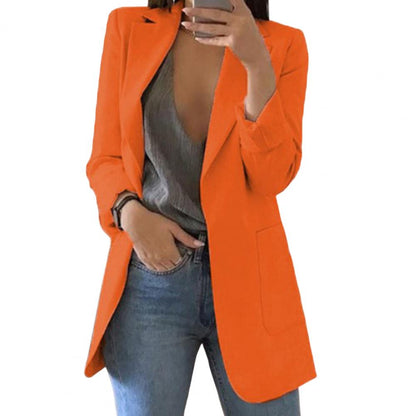 Kvinnors Lång Blazer Skräddarsydd Lyxig Ull-3