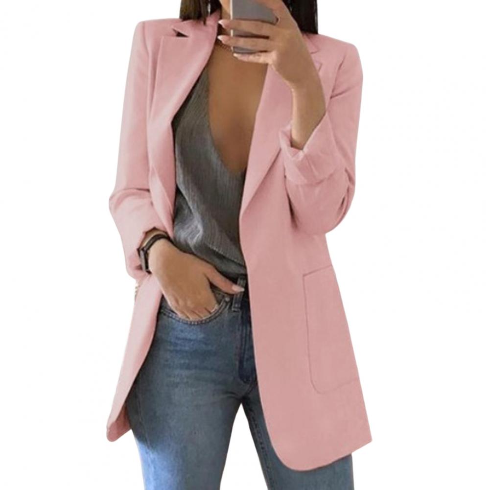 Kvinnors Lång Blazer Skräddarsydd Lyxig Ull-4