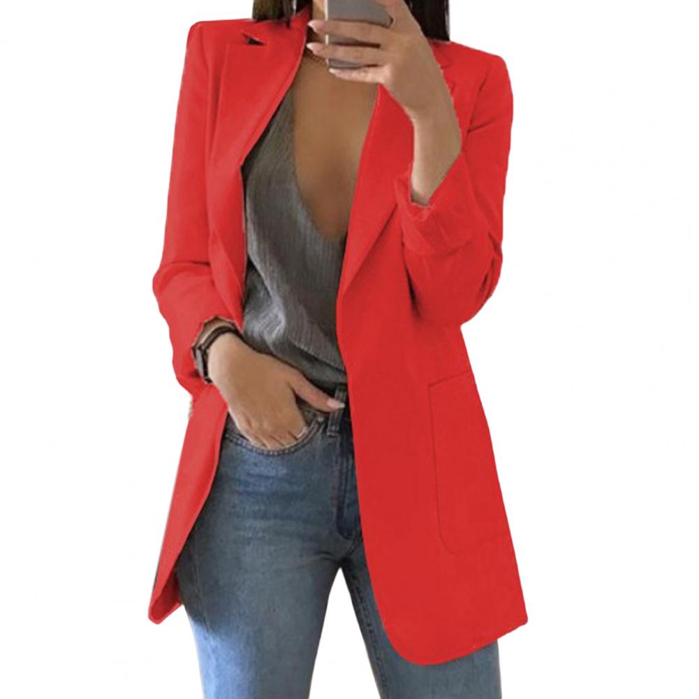 Kvinnors Lång Blazer Skräddarsydd Lyxig Ull-5