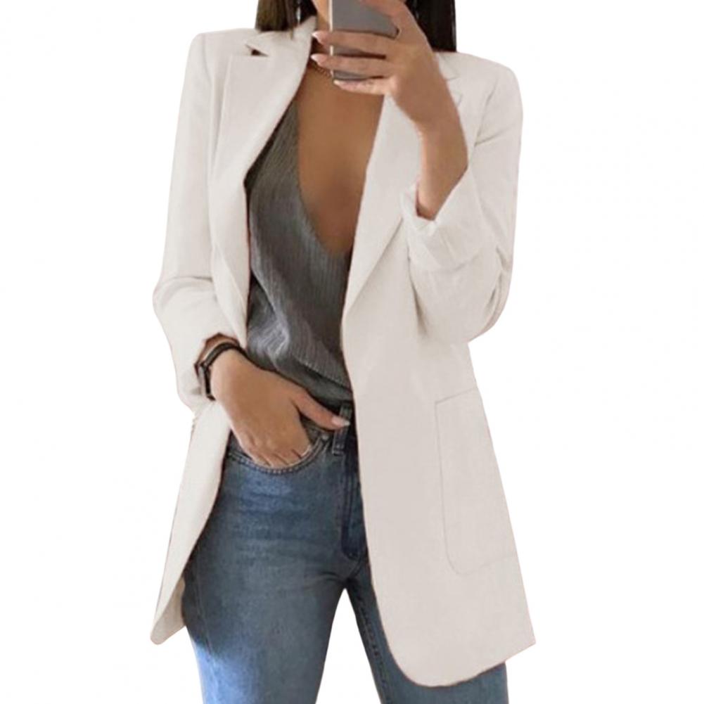 Kvinnors Lång Blazer Skräddarsydd Lyxig Ull-6