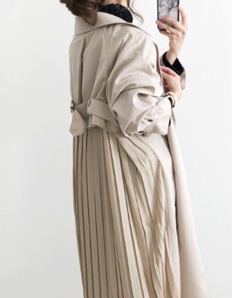 Dam Trenchcoat Vattenavvisande Figurnära Stil med Justerbart Bälte-3