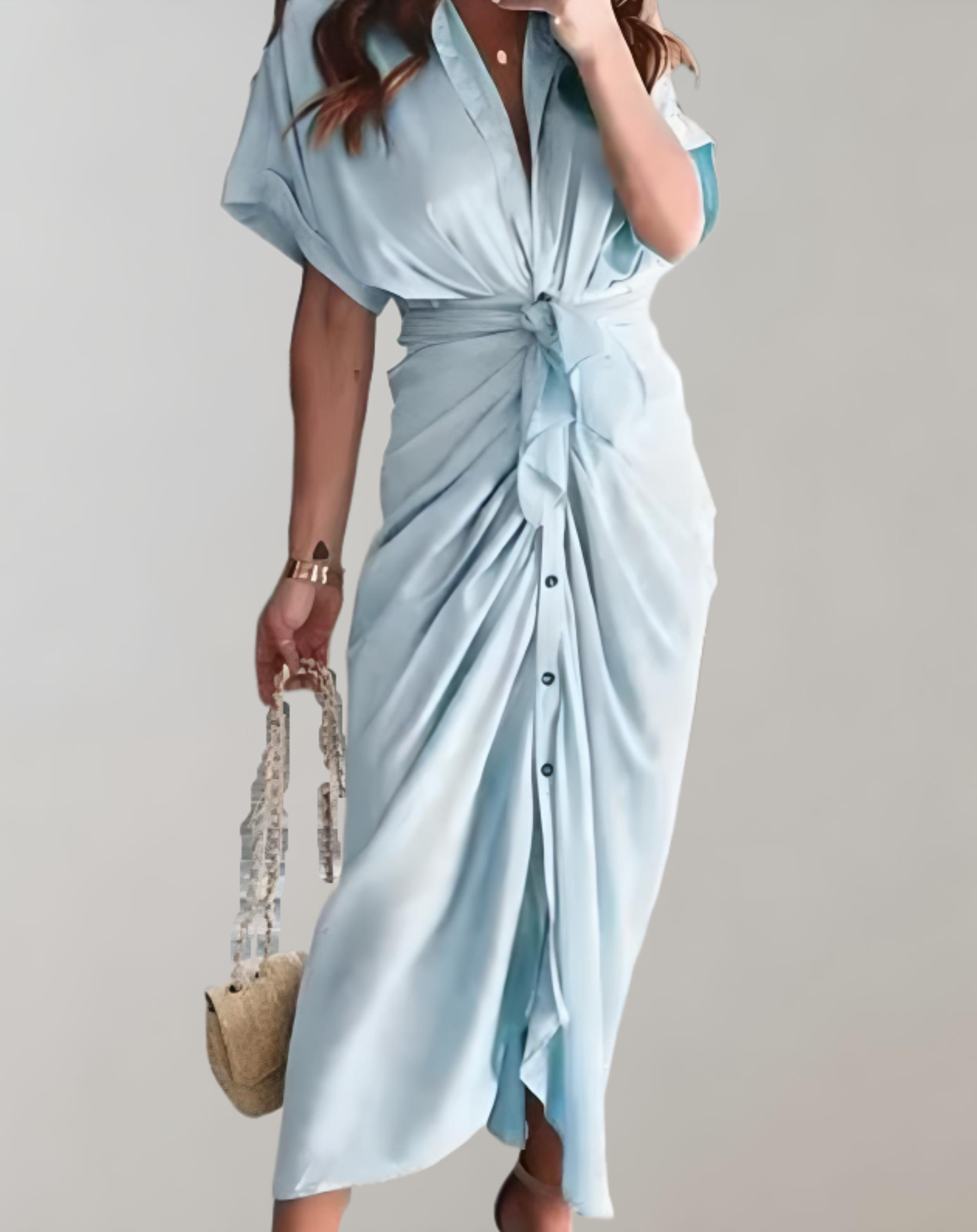 Variant image for Långklänning Dam Skräddarsydd Mjuk Tyg för Fest och Bröllop-21