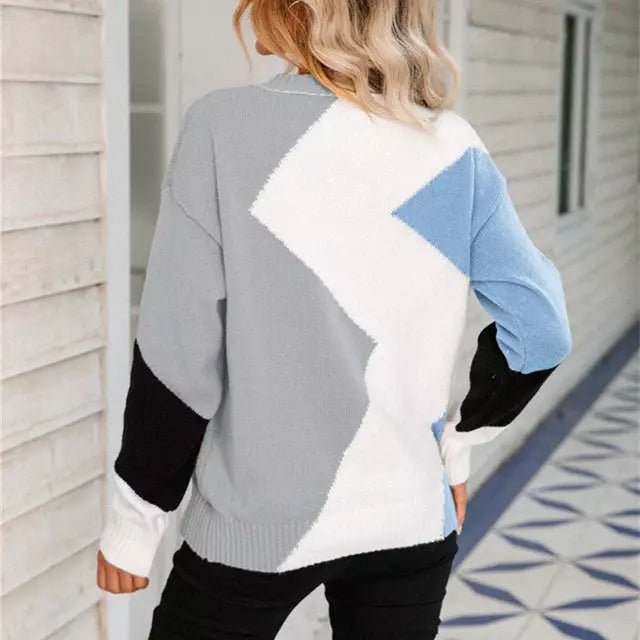 Herr Tröja Casual Patchwork Lång Ärme Bomull Polyester-2