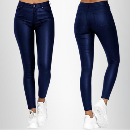 Variant image for Kvinnors Skinny Fit Byxor Hög Midja Hållbart Tyg-13
