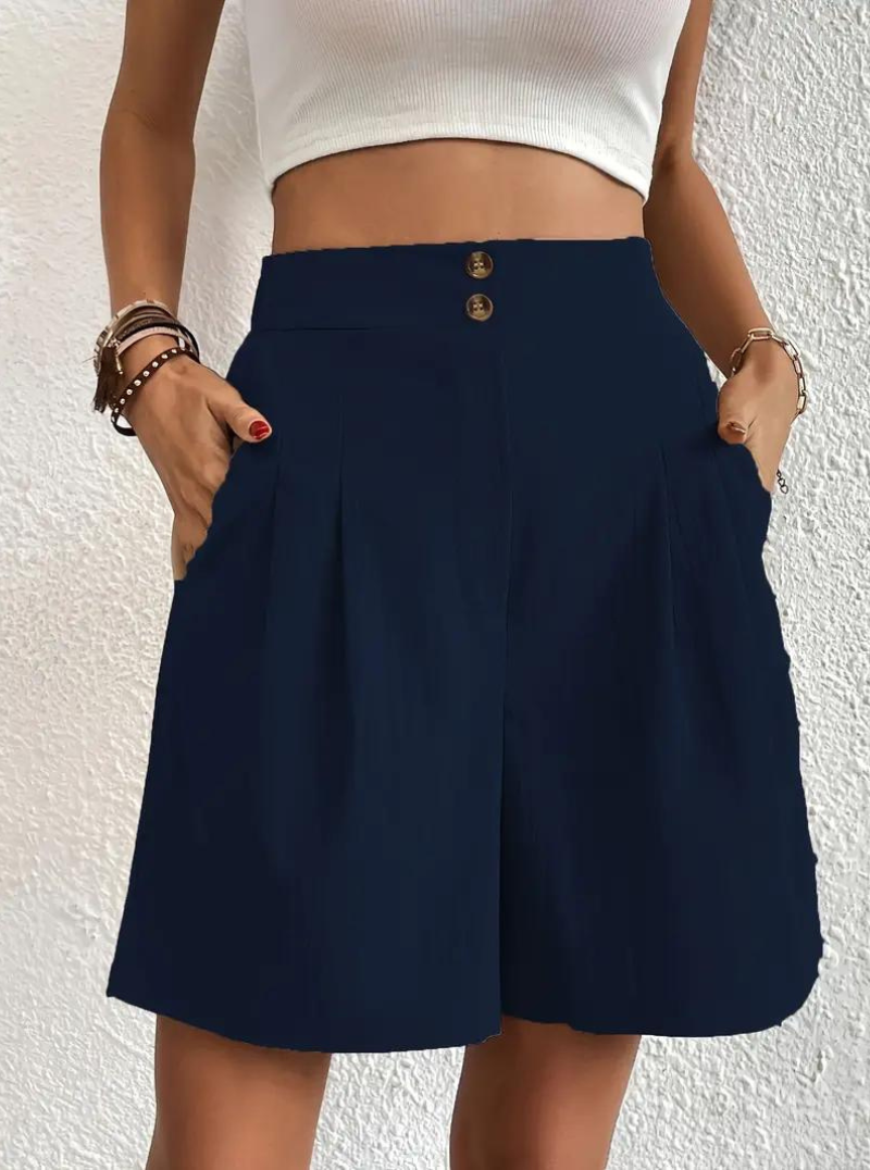 Dam Shorts Höga Midja Breda Ben Polyester 12