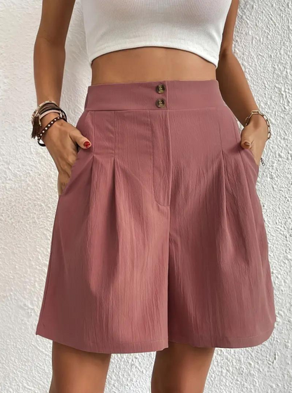 Dam Shorts Höga Midja Breda Ben Polyester 15
