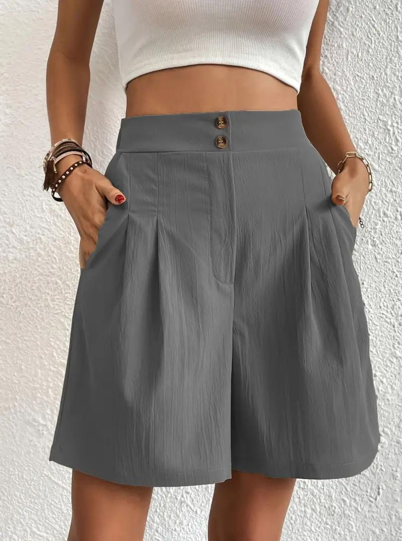 Dam Shorts Höga Midja Breda Ben Polyester 16