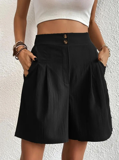 Dam Shorts Höga Midja Breda Ben Polyester 1