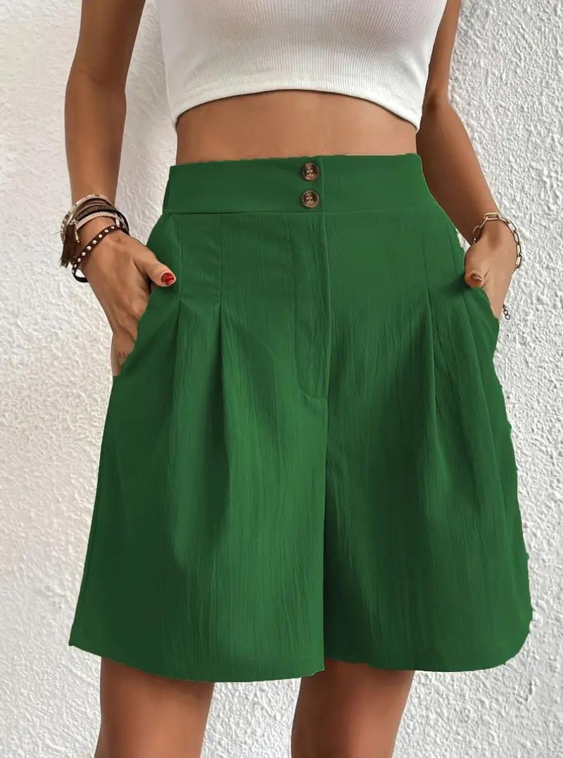 Dam Shorts Höga Midja Breda Ben Polyester 17