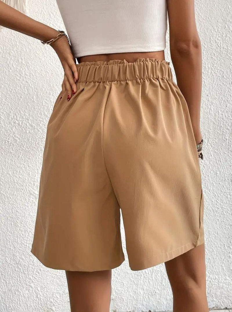 Dam Shorts Höga Midja Breda Ben Polyester 4