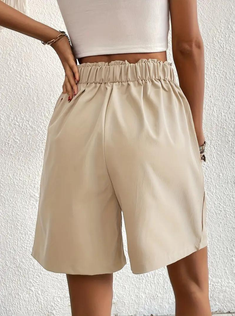 Dam Shorts Höga Midja Breda Ben Polyester 6