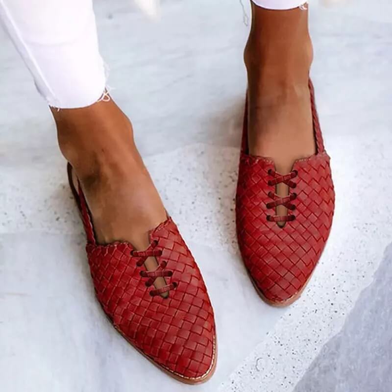 Kvinnors Läder Sandaler Handgjorda Komfort-4