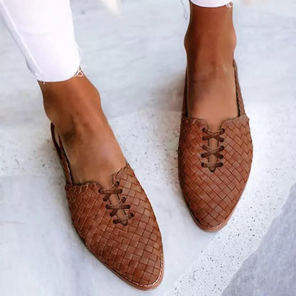 Kvinnors Läder Sandaler Handgjorda Komfort-5