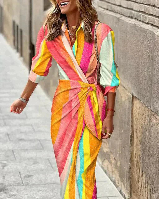 Fina Dam Klänningar Elegant Lätt Tyg Normal Passform 6