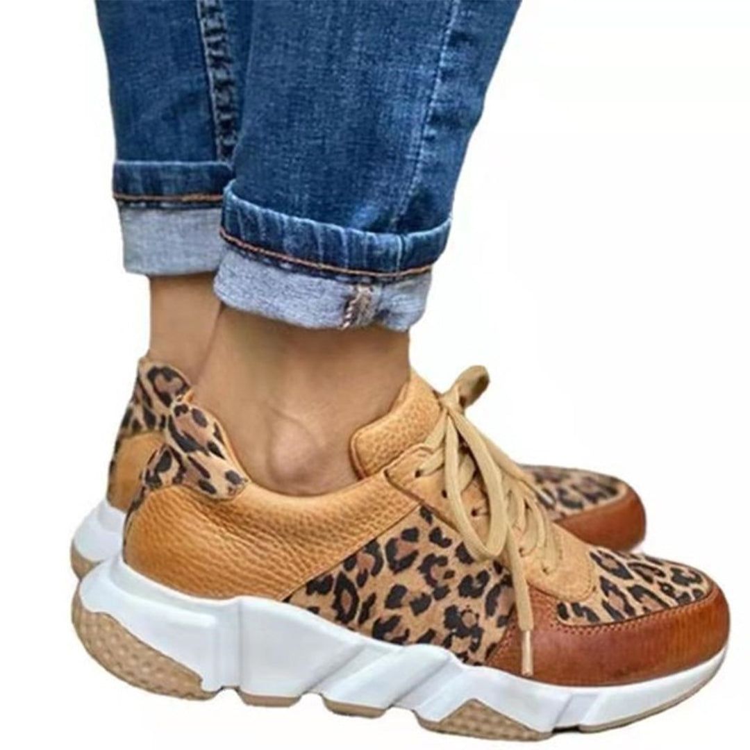 Kvinnors Sneakers Trendig Panther-design Andningsbart Syntetmaterial-4